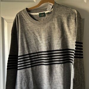 J. Crew Heather Gray Sweatshirt with Black Stripes